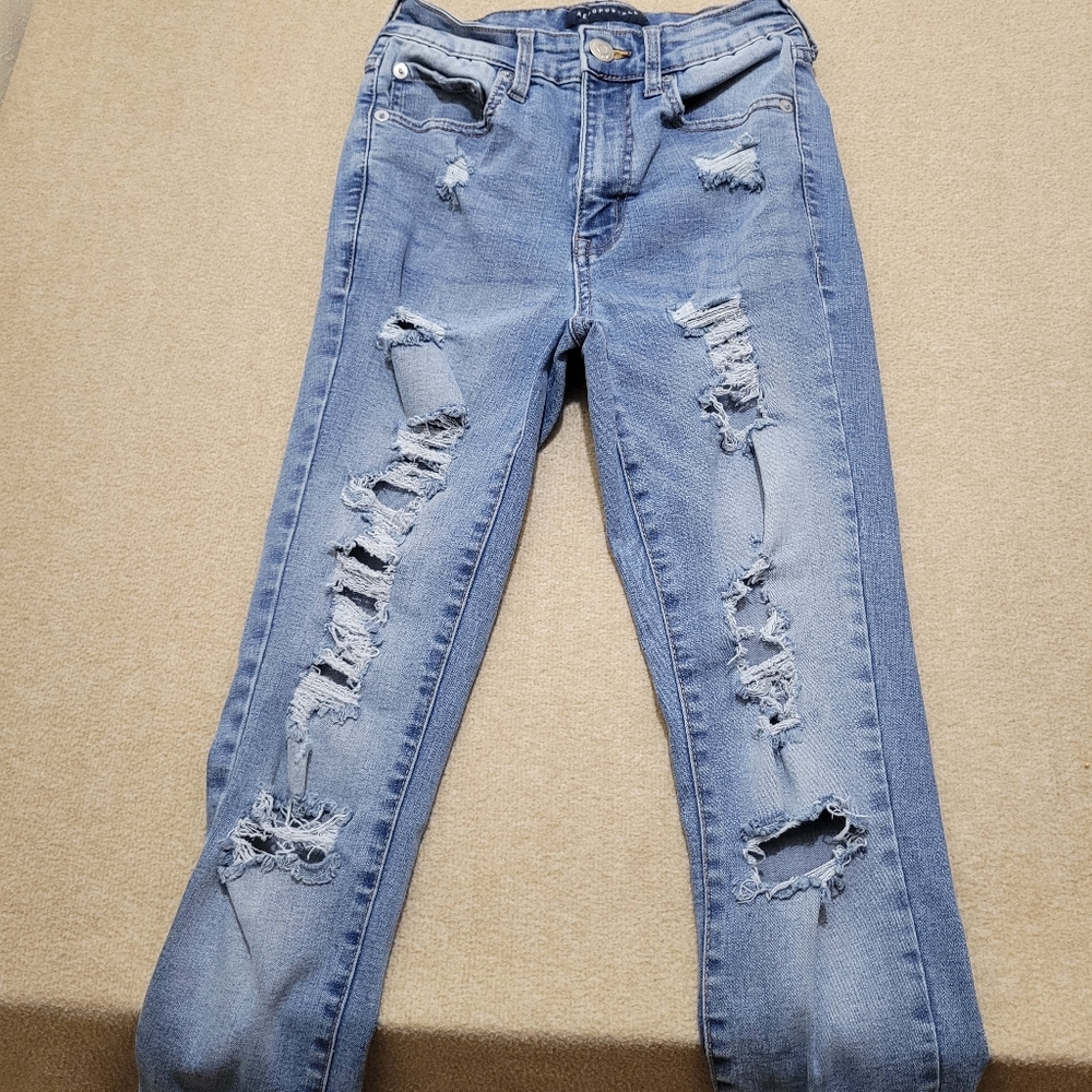 Aeropostale Aero Super High Rise Skinny Jeans Women’s Size 4‎ Distressed Stretch - Picture 2 of 10